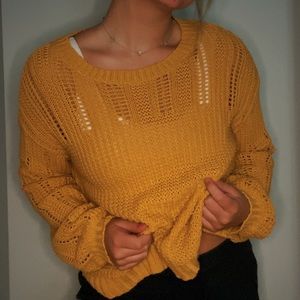 American Eagle Knit Yellow Sweater